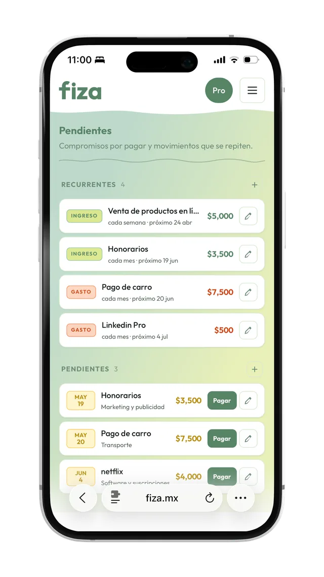 Pendientes y compromisos